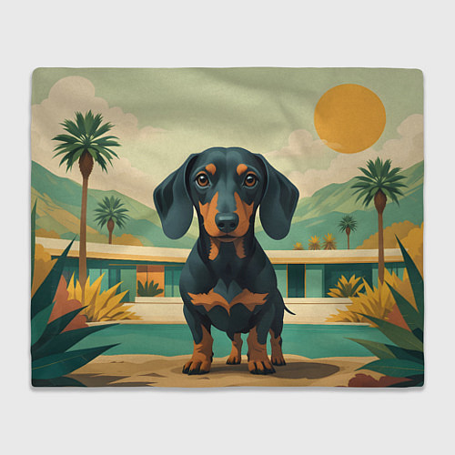 Плед Такса и лето / 3D-Велсофт – фото 1