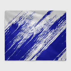 Плед флисовый The color is white and blue, цвет: 3D-велсофт