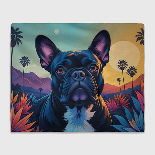 Плед Вечер и бульдог / 3D-Велсофт – фото 1