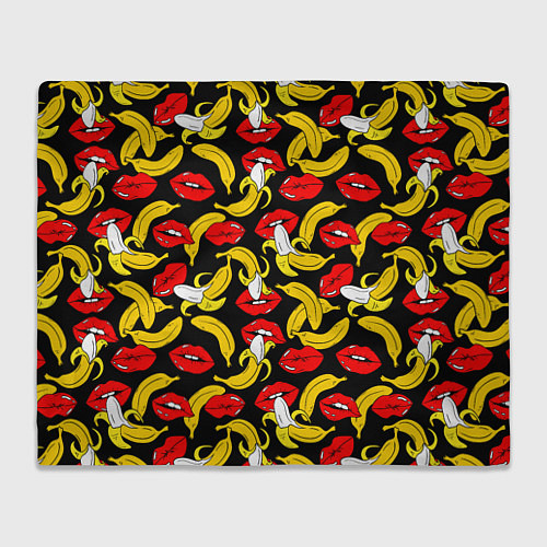 Плед Губы и бананы / 3D-Велсофт – фото 1