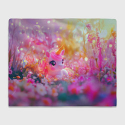 Плед флисовый Маленькая милая единорожка, цвет: 3D-велсофт