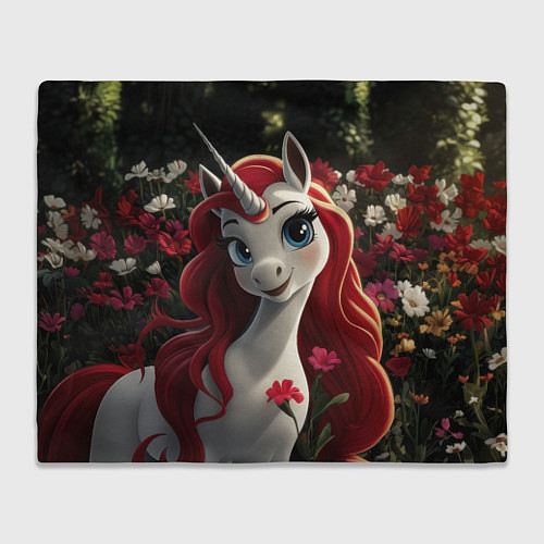 Плед Единорожка с рыжими волосами / 3D-Велсофт – фото 1