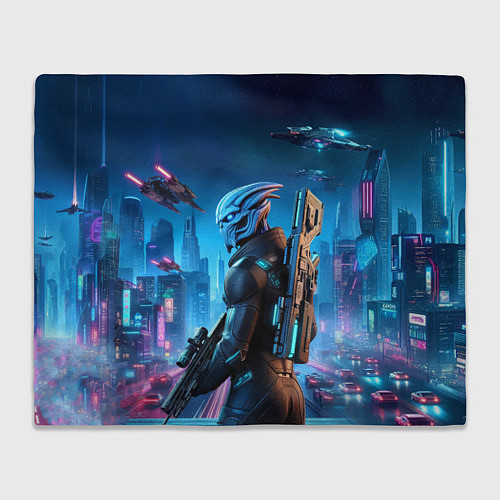 Плед Mass Effect - neon glow fantastic / 3D-Велсофт – фото 1