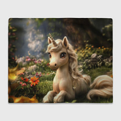 Плед Единорожка кофейного цвета