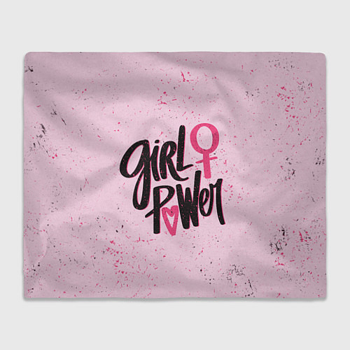 Плед Black and pink color girl power / 3D-Велсофт – фото 1