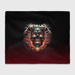 Плед флисовый Metallica - fire skull, цвет: 3D-велсофт