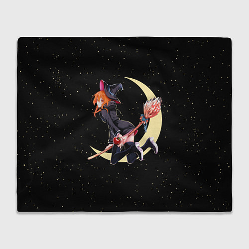 Плед Ведьма с яблоком летит на метле / 3D-Велсофт – фото 1