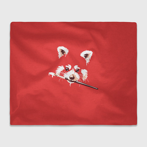 Плед Красная панда с кисточкой в зубах / 3D-Велсофт – фото 1