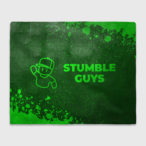 Плед Stumble Guys - green gradient по-горизонтали / 3D-Велсофт – фото 1