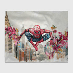 Плед флисовый Человек паук паркур, цвет: 3D-велсофт