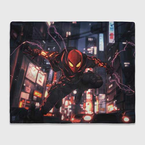 Плед Человек паук в черном / 3D-Велсофт – фото 1