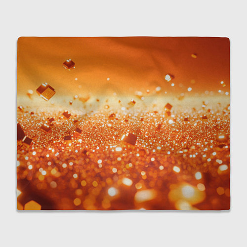 Плед Оранжевые блестящие частицы текстура / 3D-Велсофт – фото 1