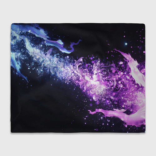 Плед Фиолетово-синяя абстрактная волна / 3D-Велсофт – фото 1