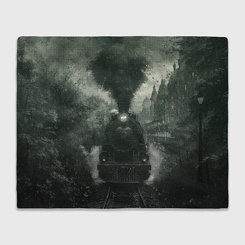 Плед Ретро иллюстрация паровоза / 3D-Велсофт – фото 1