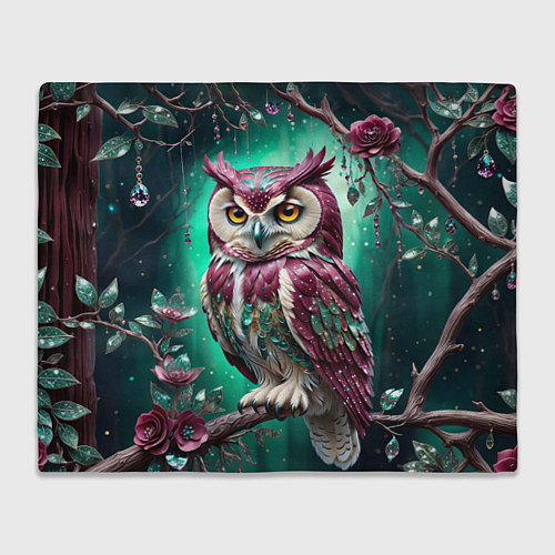 Плед Волшебная сова в самоцветном лесу / 3D-Велсофт – фото 1