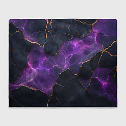 Плед флисовый Фиолетовый разлом с молниями, цвет: 3D-велсофт