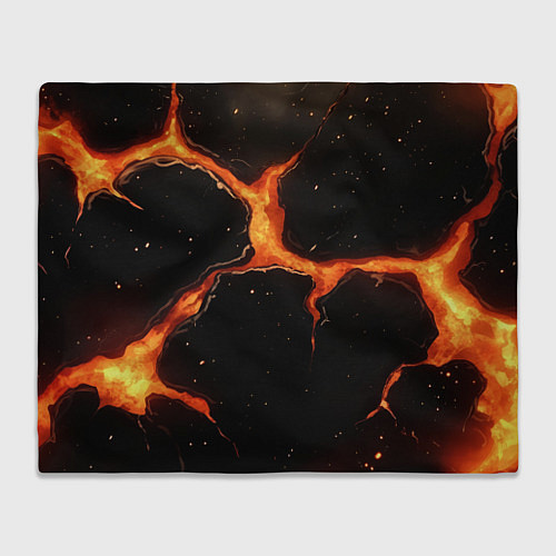 Плед Оранжевый разлом на черной текстуре / 3D-Велсофт – фото 1