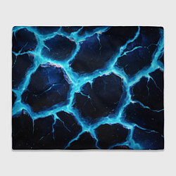 Плед флисовый Голубая потертая текстура с разломом, цвет: 3D-велсофт