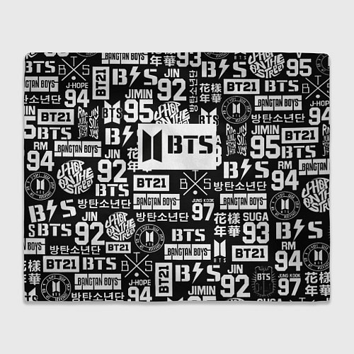 Плед Bangtan Boys pattern black / 3D-Велсофт – фото 1