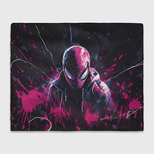 Плед Человек-паук и розовая краска / 3D-Велсофт – фото 1