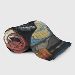 Плед флисовый Бэтмен на фоне стены, цвет: 3D-велсофт — фото 2