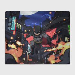 Плед флисовый Злой Бэтмен в полете, цвет: 3D-велсофт