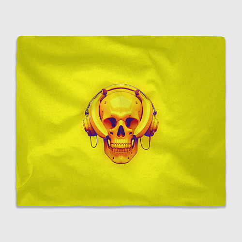 Плед Yellow bananas skull - cyberpunk / 3D-Велсофт – фото 1