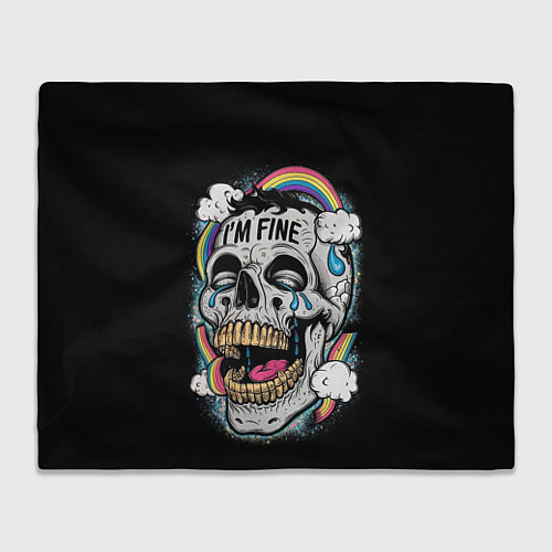 Плед Skull and rainbow - im fine / 3D-Велсофт – фото 1