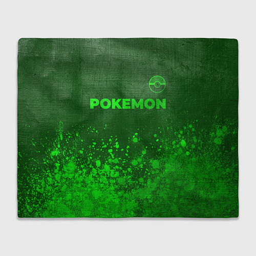 Плед Pokemon - green gradient посередине / 3D-Велсофт – фото 1
