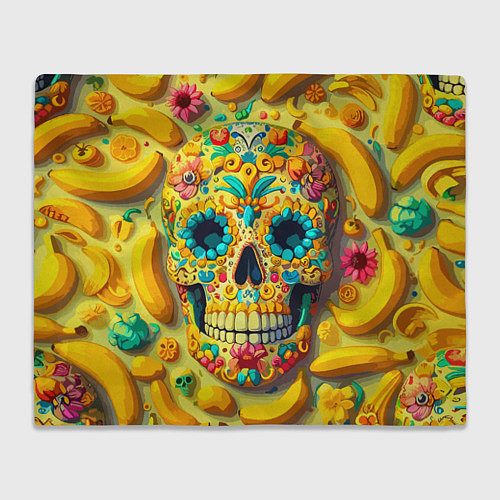 Плед Красочный летний паттерн с черепом - нейроарт / 3D-Велсофт – фото 1