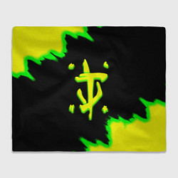 Плед флисовый Doom огненное лого краски, цвет: 3D-велсофт