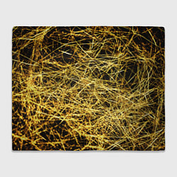 Плед Золотое плетение на черном