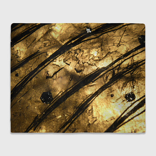 Плед Золото с черной текстурой / 3D-Велсофт – фото 1