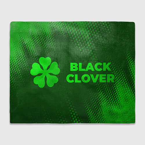 Плед Black Clover - green gradient по-горизонтали / 3D-Велсофт – фото 1