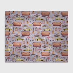 Плед флисовый Друзья - паттерн, цвет: 3D-велсофт