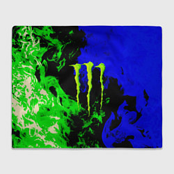 Плед флисовый Monster energy кислотный огонь, цвет: 3D-велсофт