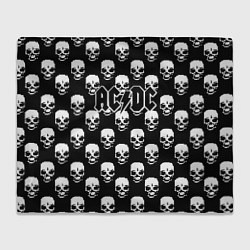 Плед флисовый AC DC rock skull, цвет: 3D-велсофт