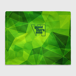 Плед флисовый GTA6 green poly, цвет: 3D-велсофт
