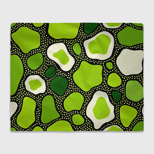 Плед Зеленая абстракция с кругами / 3D-Велсофт – фото 1