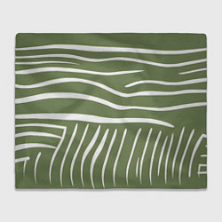 Плед флисовый Полоски зеленой зебры, цвет: 3D-велсофт