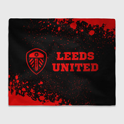 Плед флисовый Leeds United - red gradient по-горизонтали, цвет: 3D-велсофт