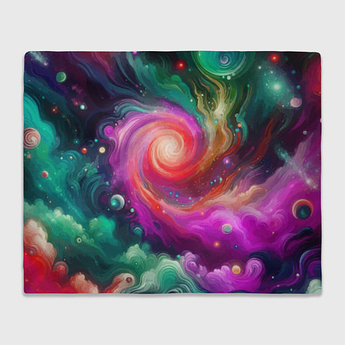 Плед Космическая неоновая фантазия - нейроарт / 3D-Велсофт – фото 1