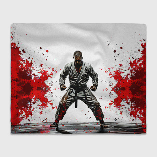 Плед Боец джиу-джитсу на белом / 3D-Велсофт – фото 1