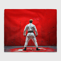 Плед Боец джиу-джитсу на красном