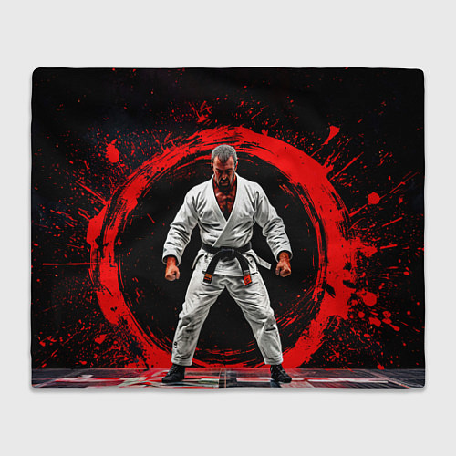 Плед Боец джиу-джитсу на черном / 3D-Велсофт – фото 1