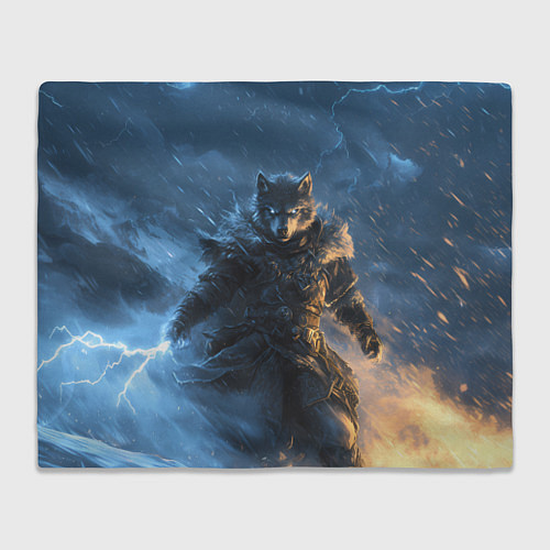 Плед Волк и молния / 3D-Велсофт – фото 1