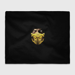 Плед флисовый Лицо ниндзя в желтой маске, цвет: 3D-велсофт