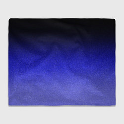 Плед флисовый Градиент индиго из чёрно в синий текстура крошка, цвет: 3D-велсофт