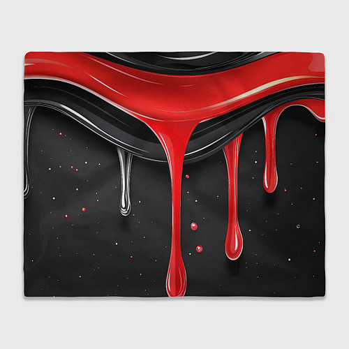 Плед Красная и черная краска текстура / 3D-Велсофт – фото 1