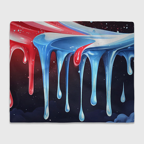 Плед Синие и красные слизи текстура / 3D-Велсофт – фото 1